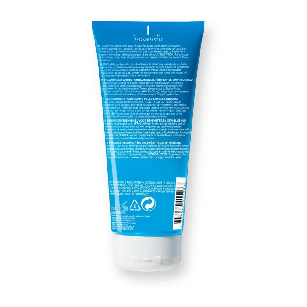 Tubo del Gel Limpiador Purificante Effaclar de La Roche-Posay, 200 ml