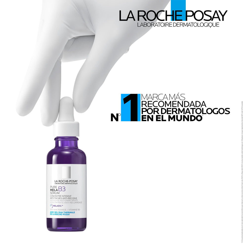 Frasco del sérum Pure MelaB3 de La Roche-Posay con niacinamida 10%, 30 ml