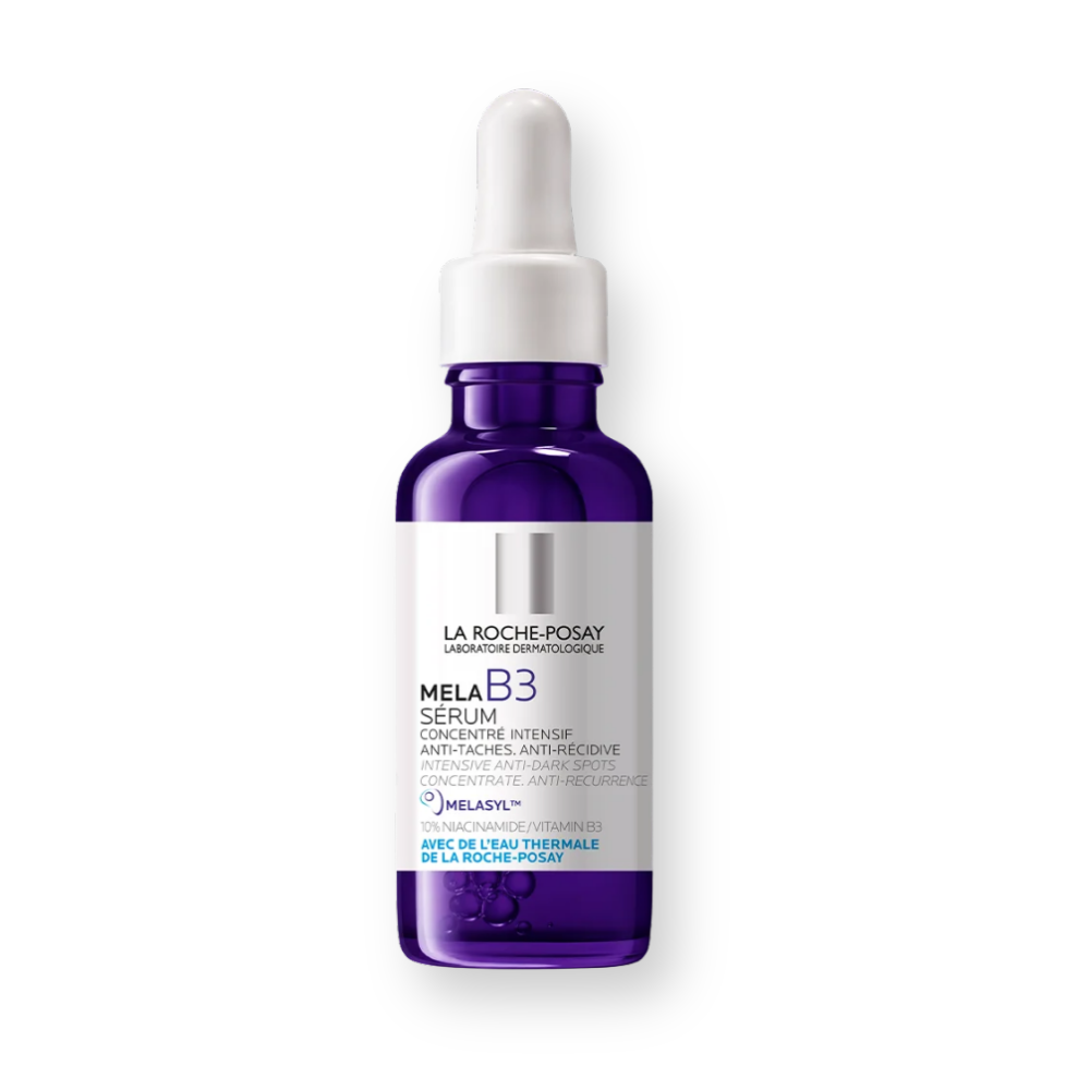 Frasco del sérum Pure MelaB3 de La Roche-Posay con niacinamida 10%, 30 ml