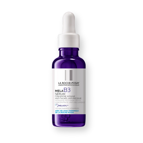 Frasco del sérum Pure MelaB3 de La Roche-Posay con niacinamida 10%, 30 ml