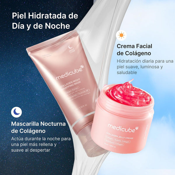 Mascarilla nocturna de colágeno y Collagen Jelly Cream de Medicube