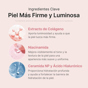Ingredientes clave: extracto de colágeno, niacinamida, ceramida NP y ácido hialurónico