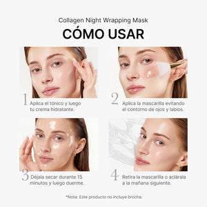 Cómo usar la mascarilla nocturna de colágeno Medicube en cuatro pasos