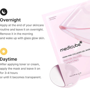 Mascarilla de noche en hidrogel PDRN Pink Collagen de Medicube, sobre de 28 g