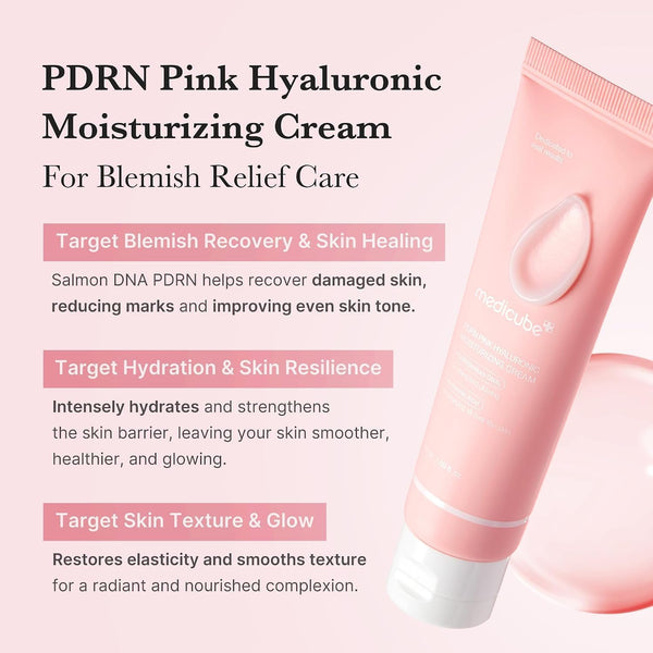 Crema hidratante PDRN Pink Hyaluronic de Medicube, tubo de 50 ml