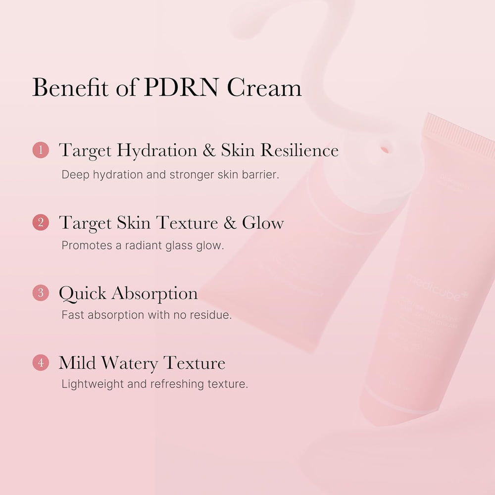 Crema hidratante PDRN Pink Hyaluronic de Medicube, tubo de 50 ml