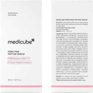 Caja y modo de empleo del sérum PDRN Pink Peptide de Medicube, 30 ml