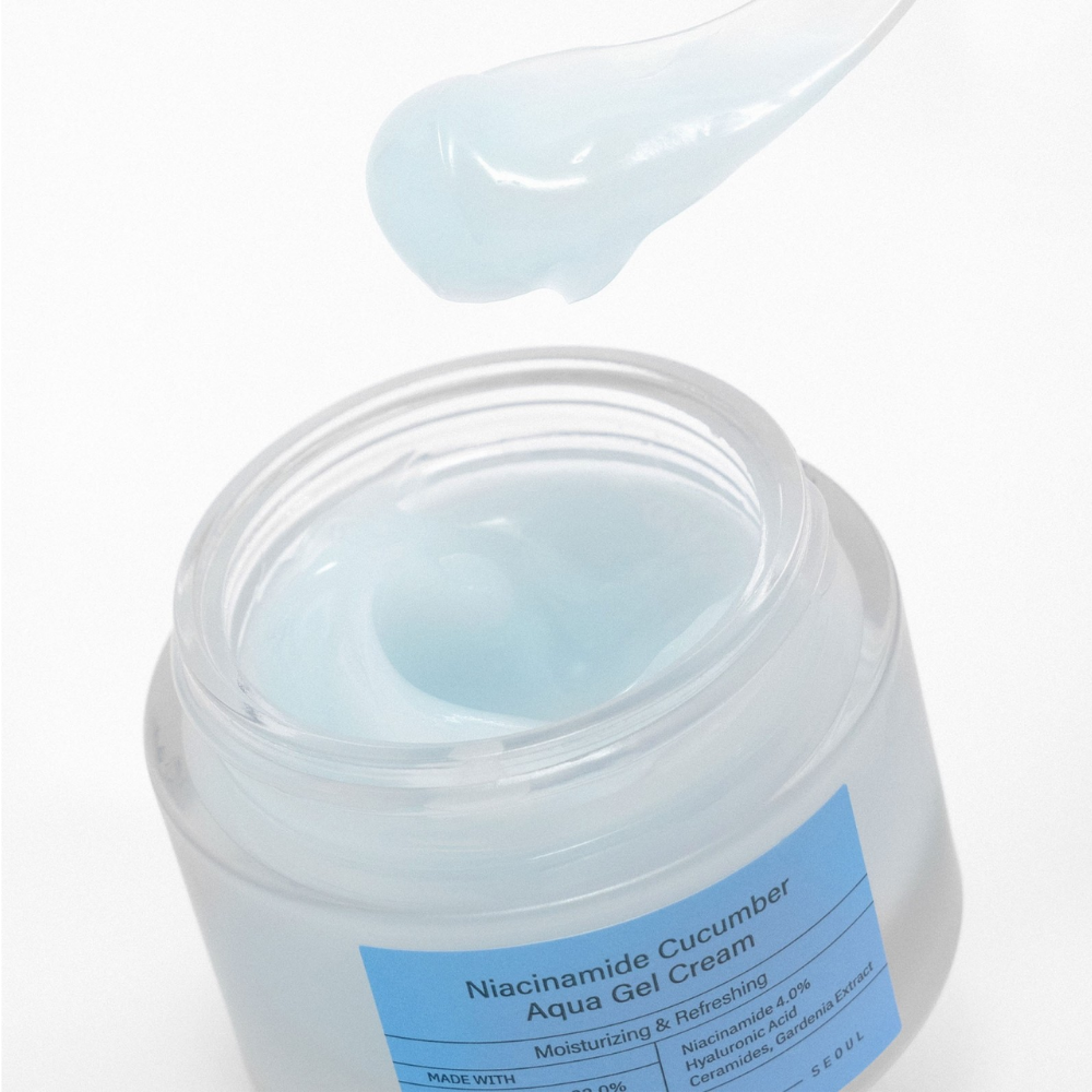 Crema en gel Niacinamide Cucumber Aqua Gel Cream de Meisani, tarro de 50 g