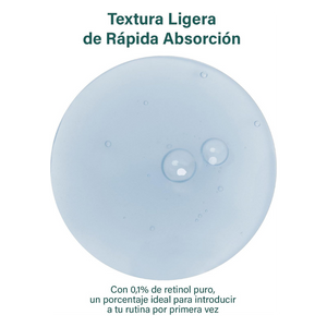 Textura ligera y de rápida absorción del sérum Blue Elixir con retinol 0,1% de Meisani