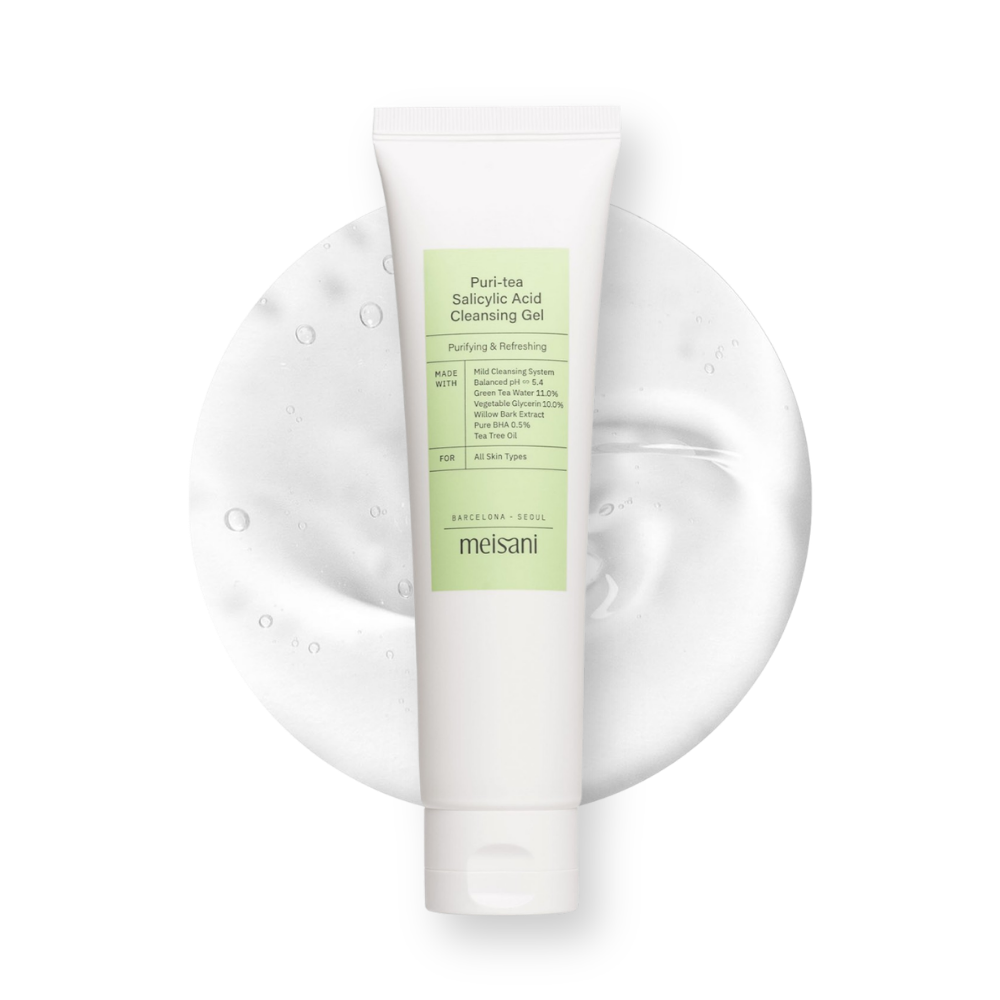 Gel limpiador Puri-Tea con ácido salicílico de Meisani, tubo de 150 ml