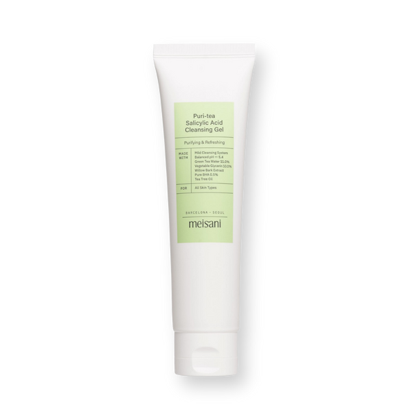 Gel limpiador Puri-Tea con ácido salicílico de Meisani, tubo de 150 ml