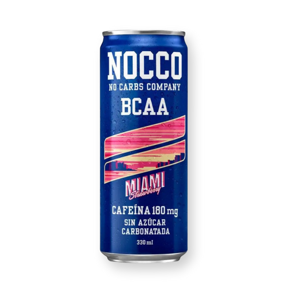 Lata de NOCCO BCAA sabor Miami Strawberry