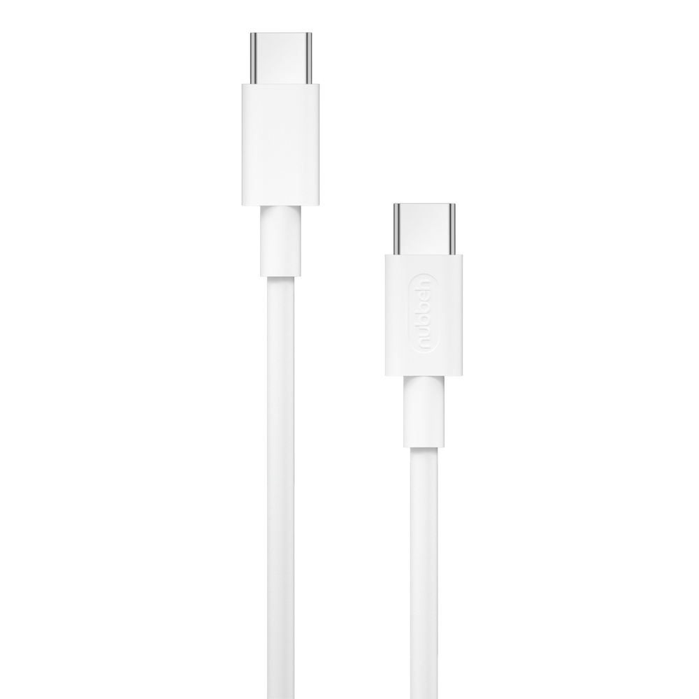 Cable Nubbeh Borealis USB-C a USB-C blanco de 1,5 m y 60 W