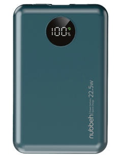 Power bank Nubbeh Twister Mini de 10.000 mAh y 22,5 W en azul con pantalla LED