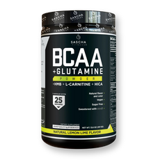 Envase de los BCAA con glutamina sabor limón de Sascha Fitness
