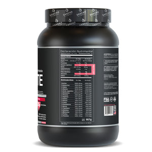 Información nutricional de la proteína Whey sabor fresa de Sascha Fitness