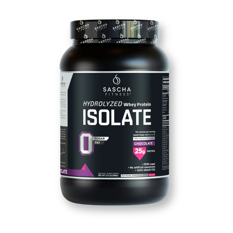 Envase de la proteína Whey Chocolate de Sascha Fitness