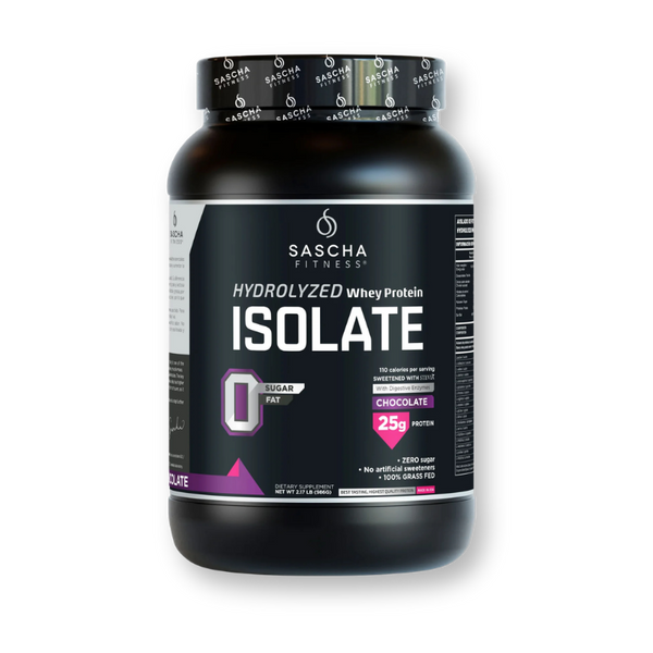 Envase de la proteína Whey Chocolate de Sascha Fitness