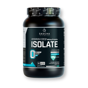 Envase de la proteína Whey Coco de Sascha Fitness