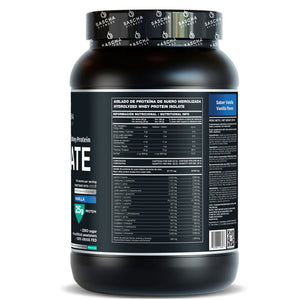 Información nutricional de la proteína Whey sabor vainilla de Sascha Fitness
