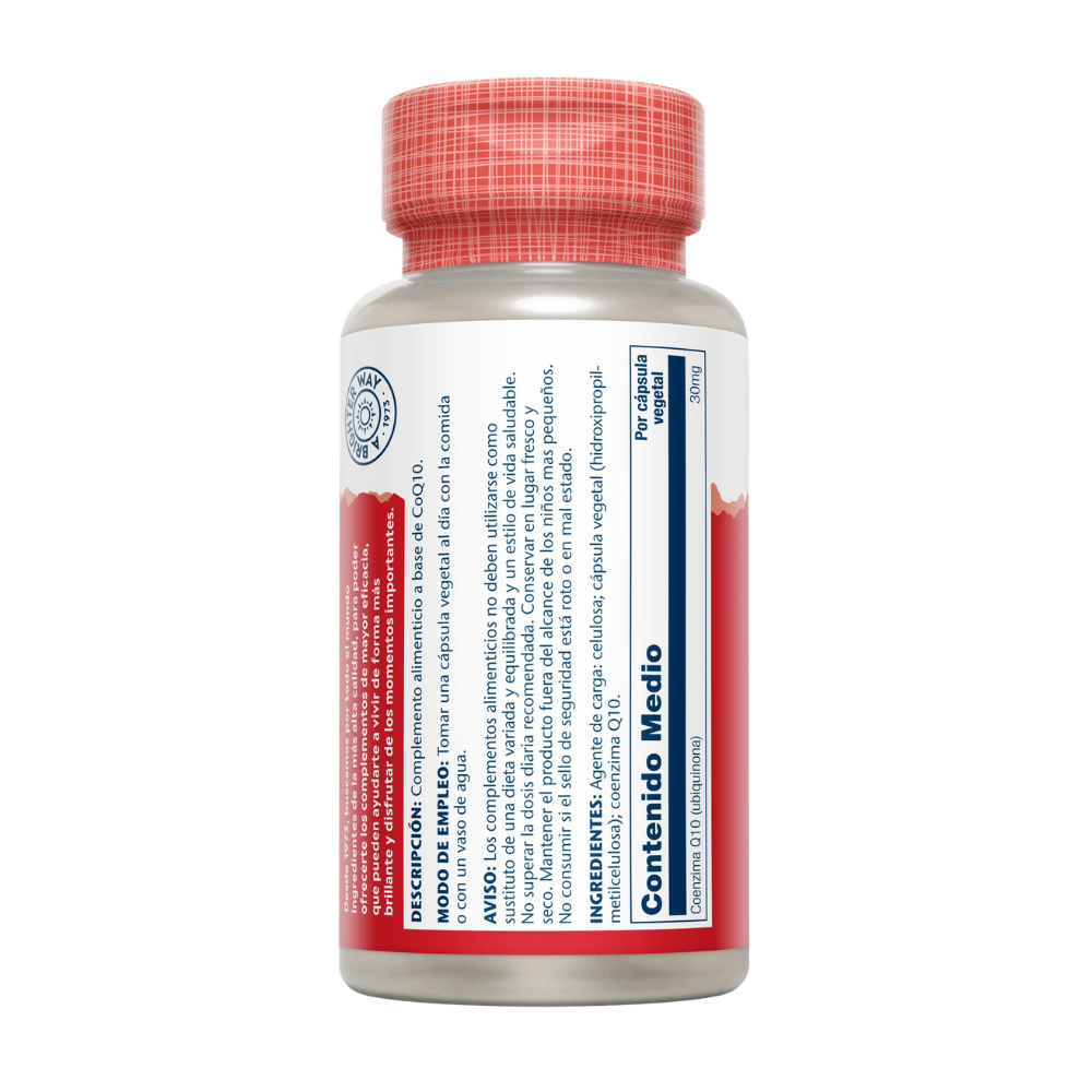 Bote de Solaray CoQ10 Pure 30 mg, 30 cápsulas vegetales