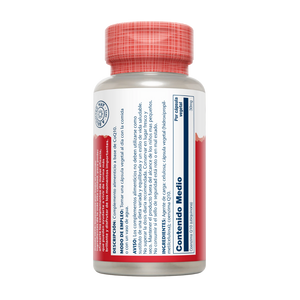 Etiqueta trasera de Solaray CoQ10 Pure 30 mg: modo de empleo, ingredientes y contenido medio