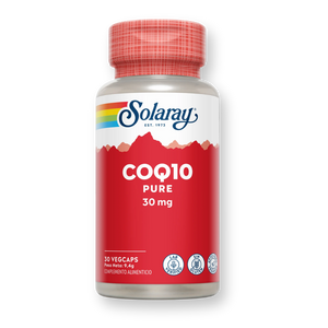 Bote de Solaray CoQ10 Pure 30 mg, 30 cápsulas vegetales
