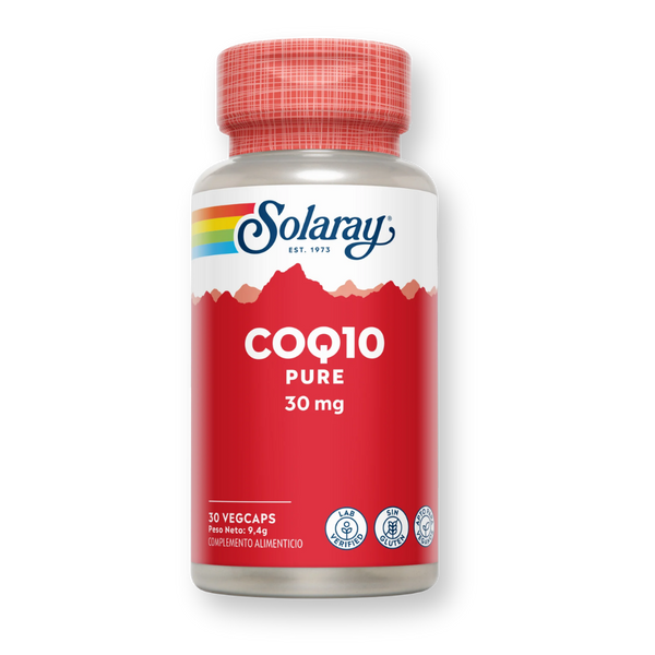 Bote de Solaray CoQ10 Pure 30 mg, 30 cápsulas vegetales