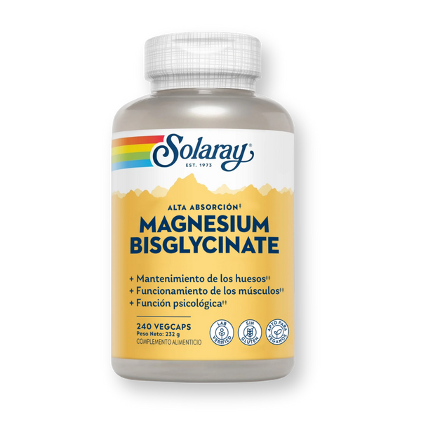 Magnesio Bisglicinato Alta Absorción 240 cápsulas - Solaray