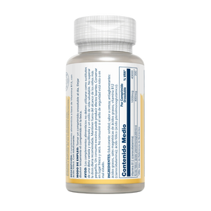 Etiqueta trasera de Solaray Vitamina B12 con ácido fólico: modo de empleo, ingredientes y contenido medio