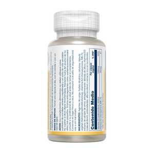 Etiqueta trasera de Solaray Vitamin D3 + K2: modo de empleo, ingredientes y contenido medio