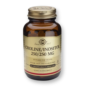 Bote de Solgar Colina e Inositol 250/250 mg, 50 cápsulas vegetales