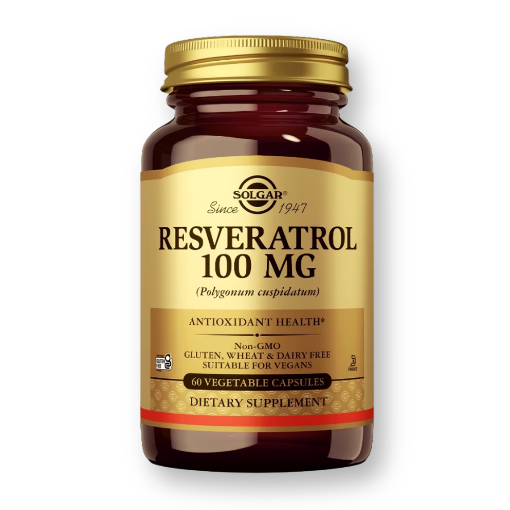 Bote de Solgar Resveratrol 100 mg, 60 cápsulas vegetales