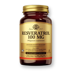 Bote de Solgar Resveratrol 100 mg, 60 cápsulas vegetales