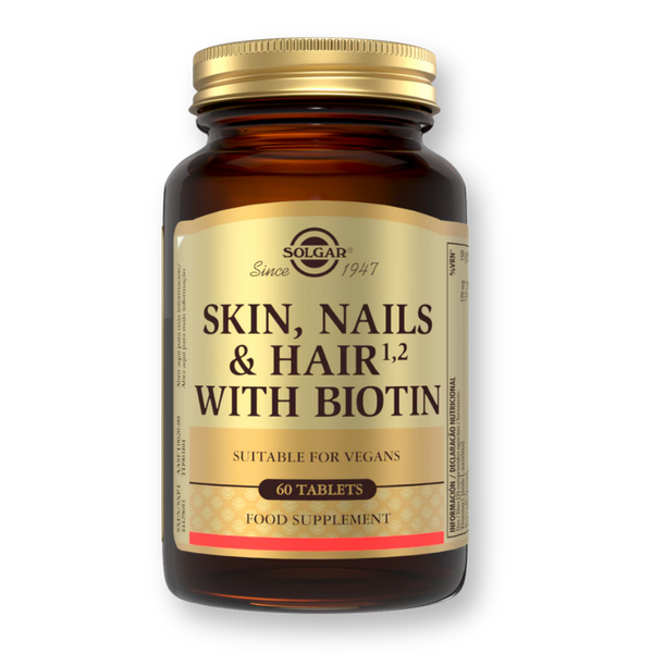Bote de Solgar Piel, Uñas y Cabello con Biotina, 60 comprimidos