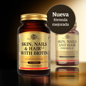 Solgar Piel, Uñas y Cabello con Biotina, la nueva fórmula junto a la fórmula anterior
