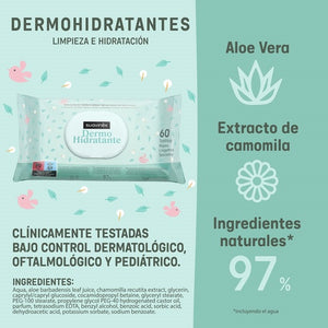 Toallitas Dermo Hidratantes Suavinex: aloe vera, extracto de camomila y 97% de ingredientes naturales