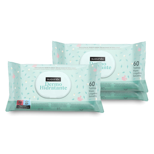 Tripack de toallitas Dermo Hidratantes Suavinex, 3 paquetes de 60 unidades