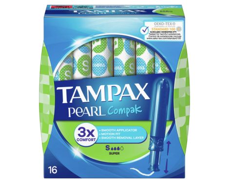 Tampax Compak Pearl Super con Aplicador