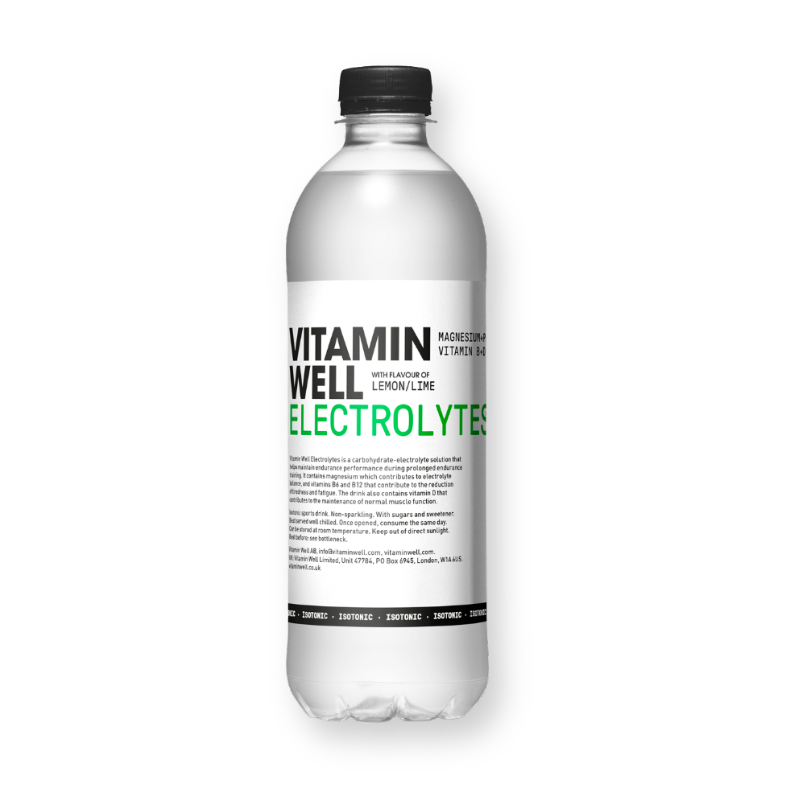 Botella de la bebida Sport 001 sabor limón y lima de Vitamin Well, 500 ml