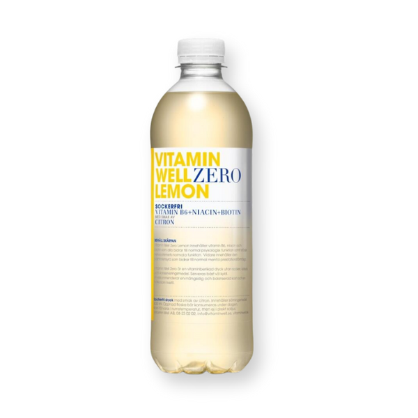 Botella de la bebida Zero Lemon sabor limón de Vitamin Well, 500 ml