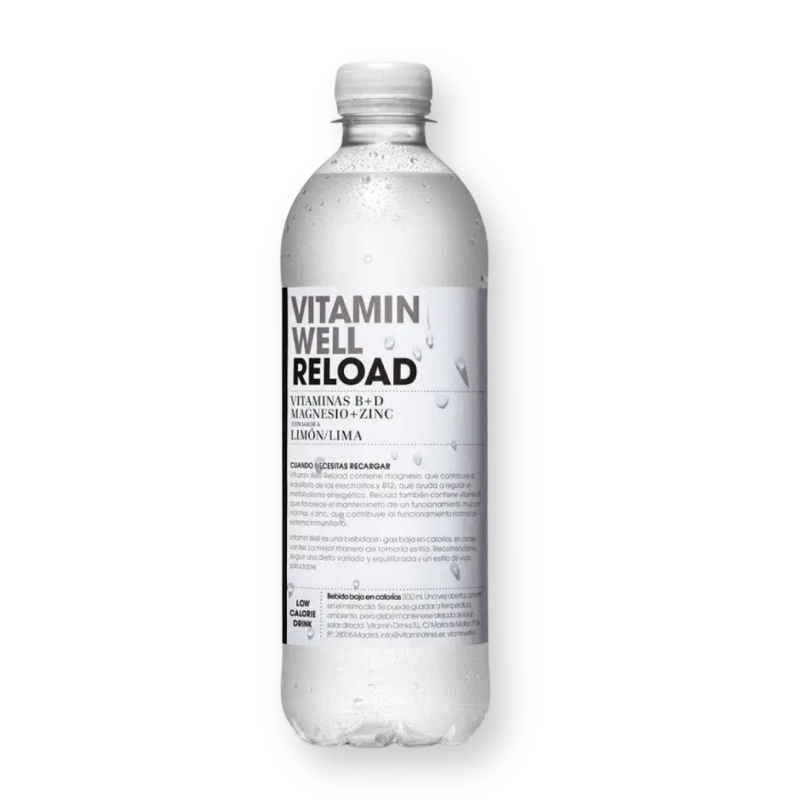 Botella de la bebida Reload sabor limón y lima de Vitamin Well, 500 ml