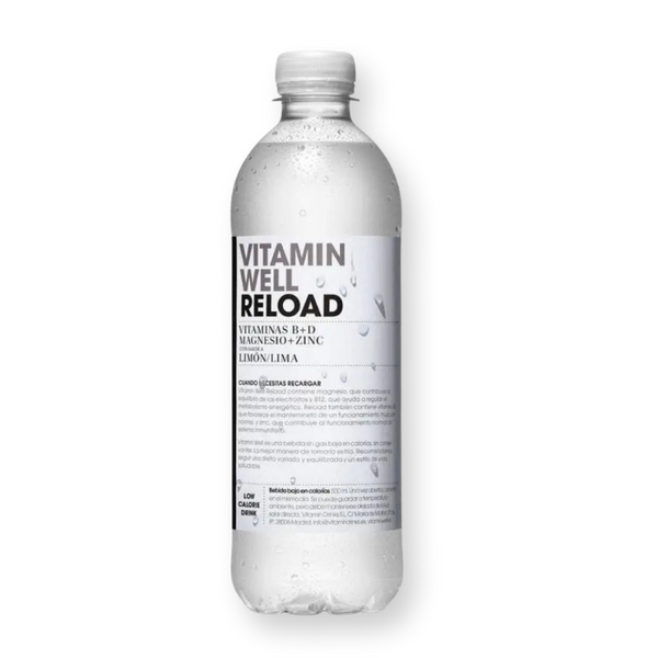 Botella de la bebida Reload sabor limón y lima de Vitamin Well, 500 ml