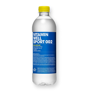 Botella de la bebida Sport 002 sabor limón y lima de Vitamin Well, 500 ml
