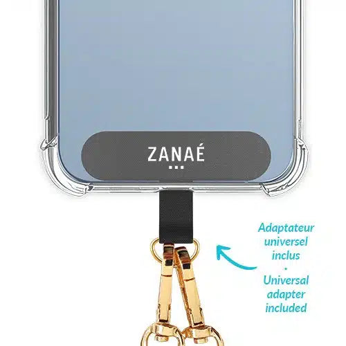 Cadena para móvil Zanaé Cosy Cappuccino Blueberry Latte azul de 130 cm