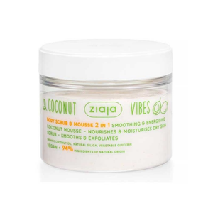 Ziaja Coconut Vibes exfoliante y mousse corporal 2 en 1, tarro de 270 ml