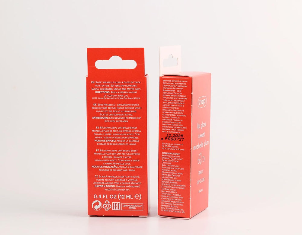 Brillo labial Ziaja Juicy Sweet Mirabelle Plum 12 ml