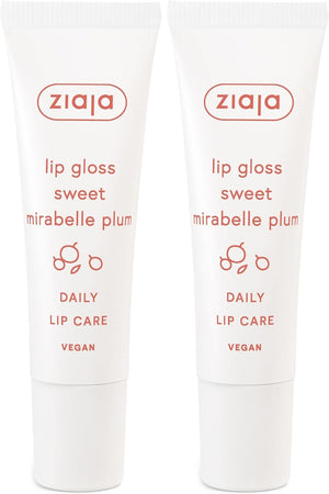 Dos unidades del brillo labial Ziaja Juicy Sweet Mirabelle Plum