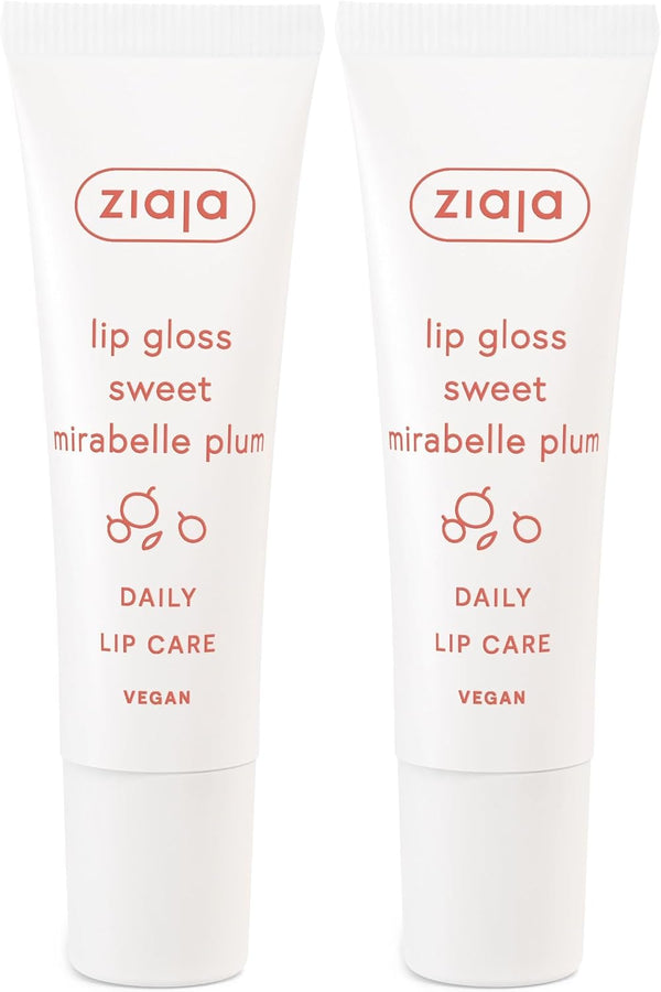Dos unidades del brillo labial Ziaja Juicy Sweet Mirabelle Plum