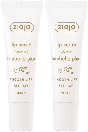 Dos unidades del exfoliante labial Ziaja Juicy Sweet Mirabelle Plum